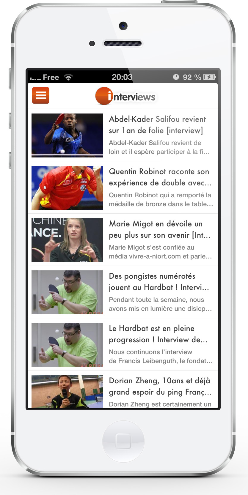 Toute les interviews du ping sur votre mobile Toute les interviews du ping sur votre mobile