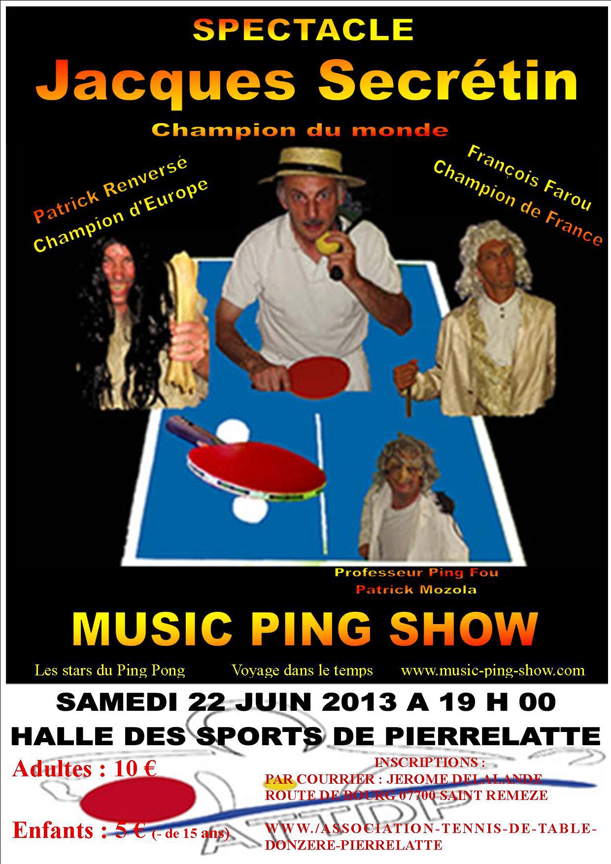 Affiche du Music Ping Show avec Jacques Secretin Affiche du Music Ping Show avec Jacques Secretin