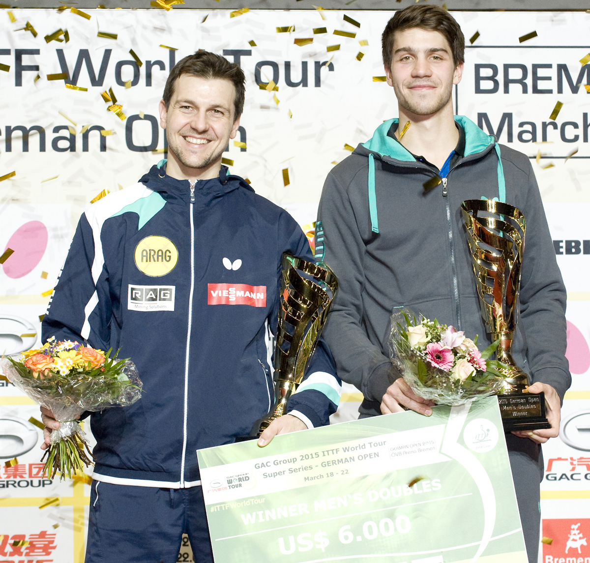 Le double Timo Boll / Patrick-Franziska