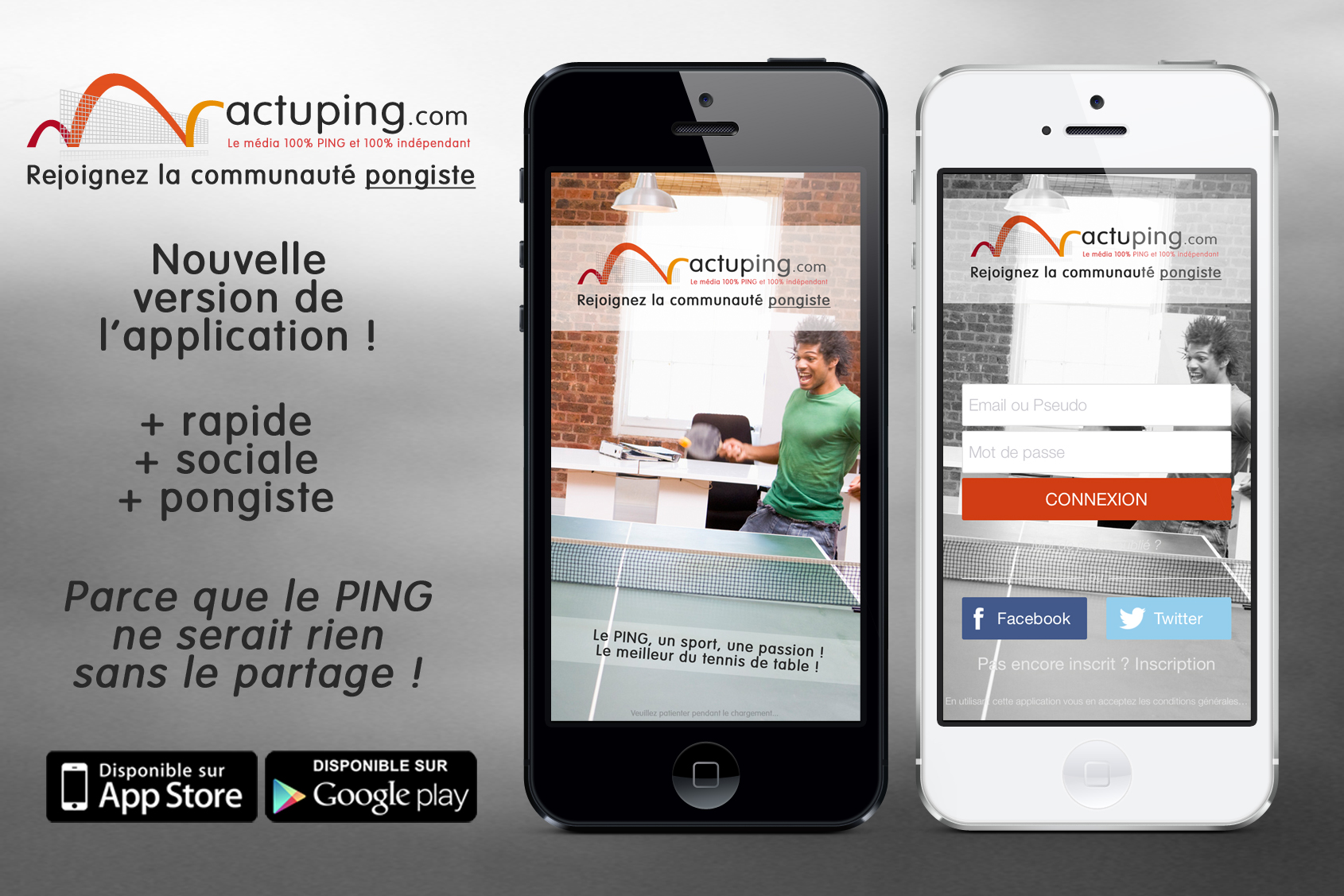 Nouvelle version de l'application Actuping