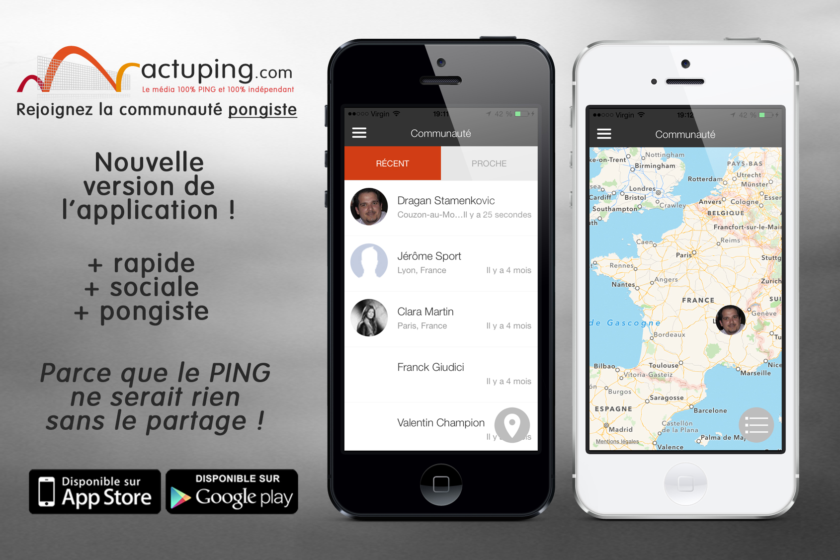 Nouvelle version de l'application Actuping