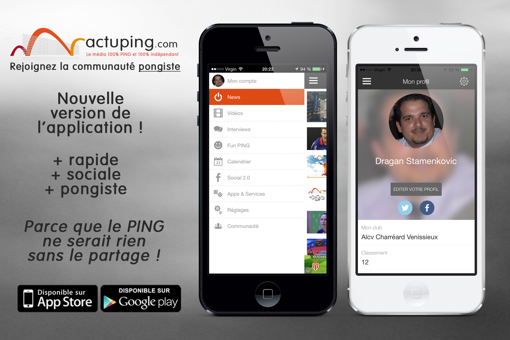 Nouvelle version de l'application Actuping
