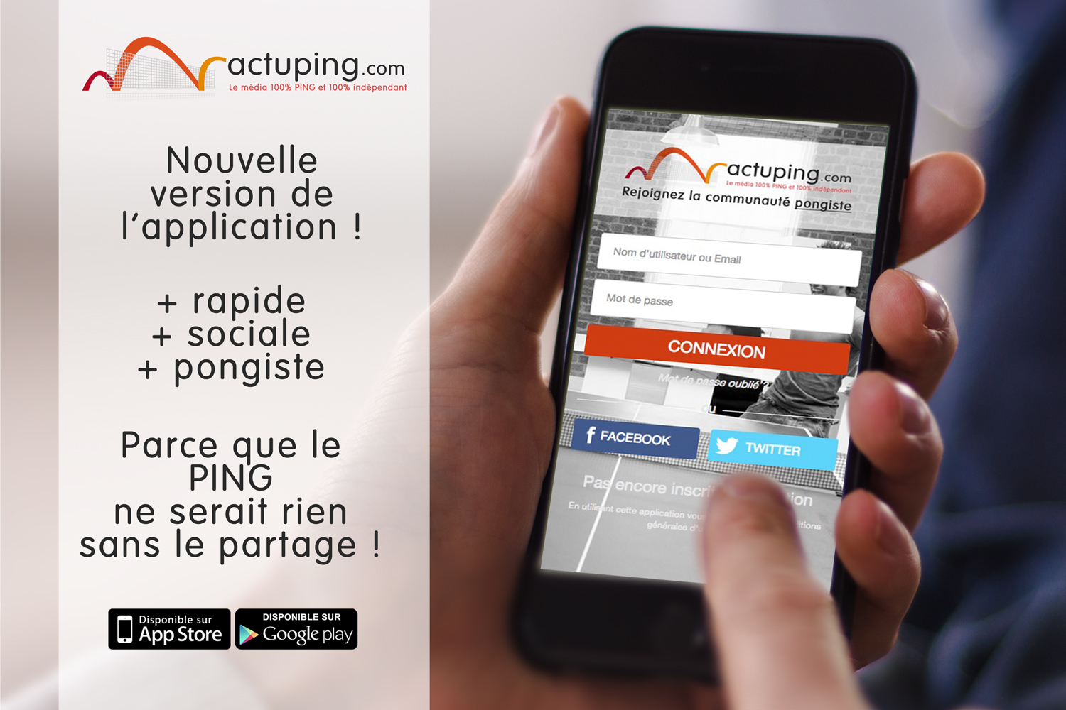 Nouvelle version de l'application Actuping