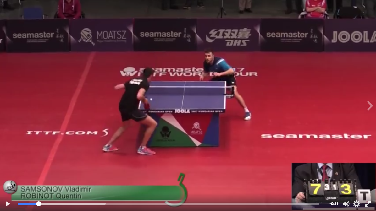Quentin ROBINOT vs Vladimir SAMSONOV - Voir le point | ITTF