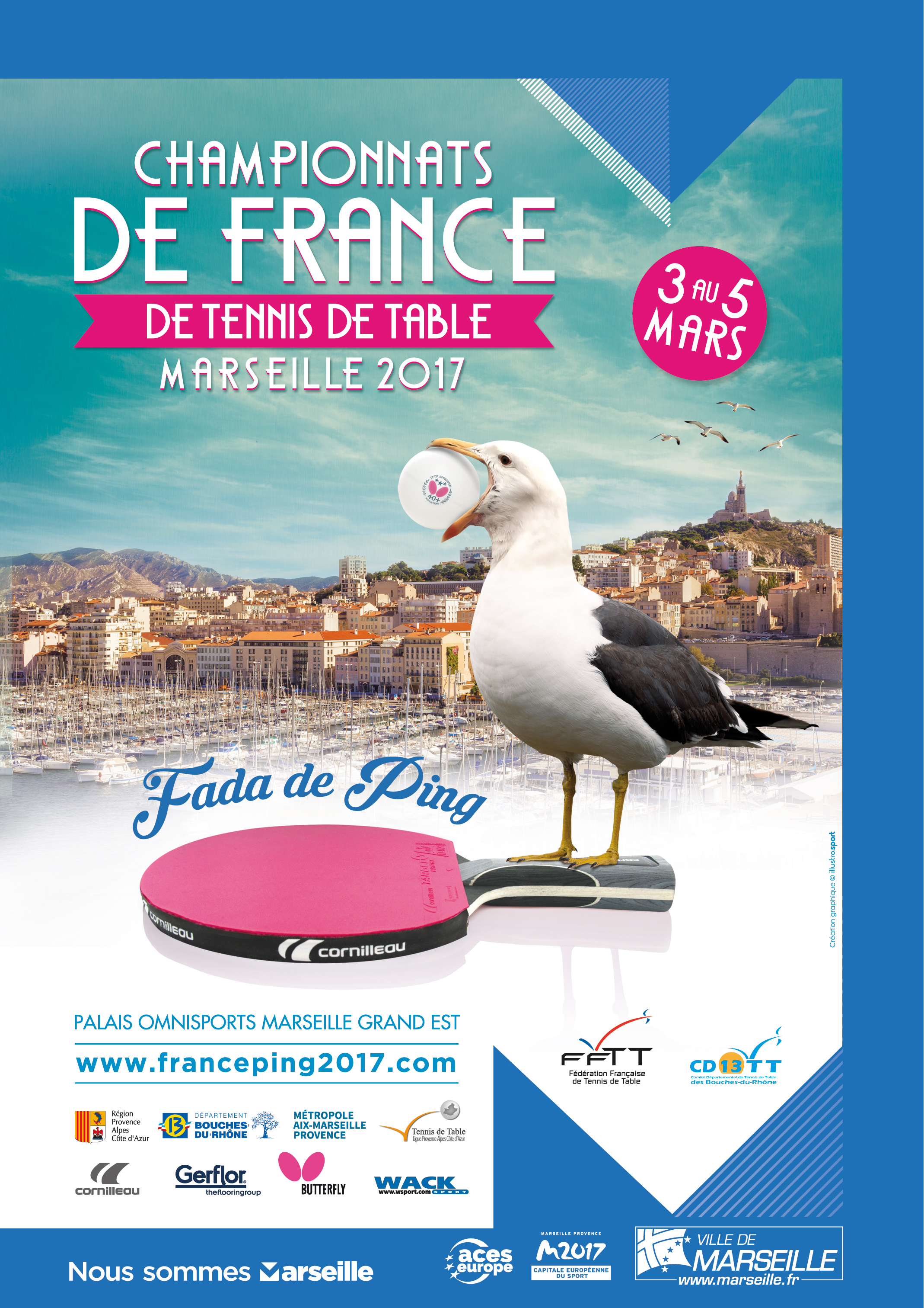 Affiche des championnats de France 2017 de tennis de table