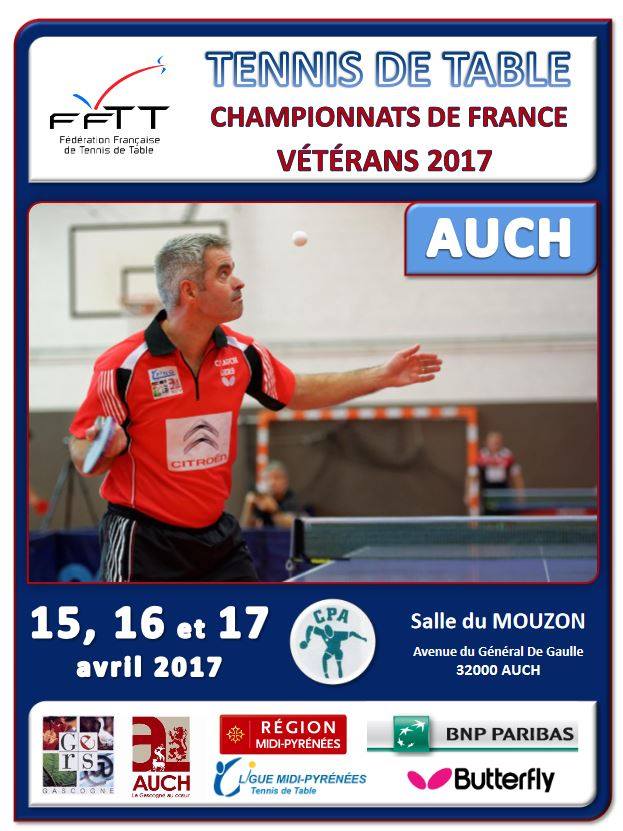 Affiche des championnats de France Vétérans 2017