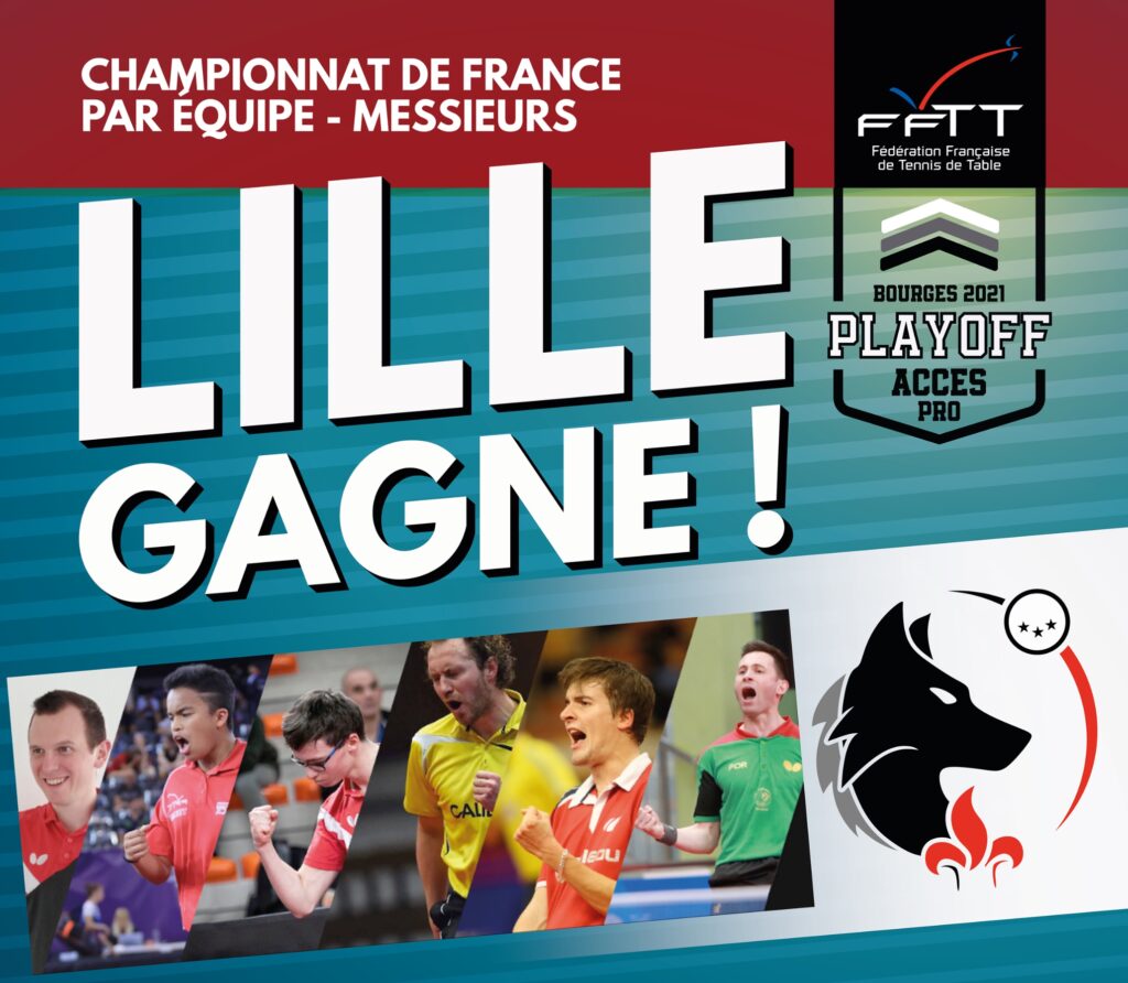 Lille Métropole champion de Nationale 1 | Illustration de Bertrand Giron pour Tennis-de-Table.com