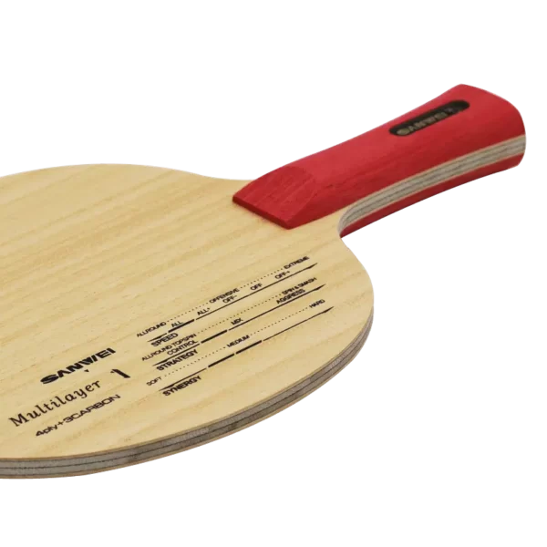 bois tennis de table 4 plis + 3 carbon multilayer 1 sanwei