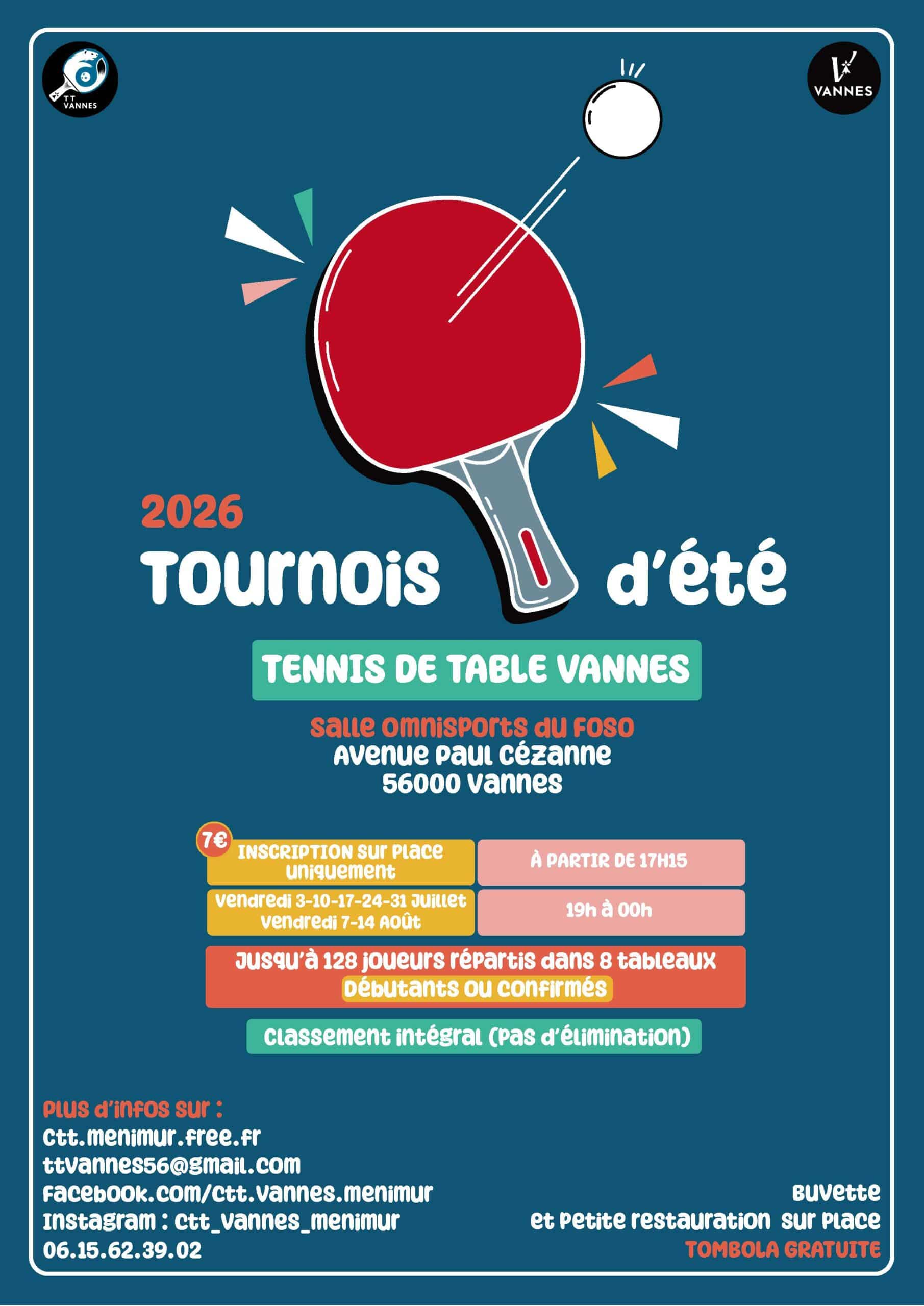 Les Tournois d’été du TT VANNES